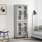 vidaXL Credenza Grigio Sonoma 69,5x34x180 cm in Legno Multistrato vidaXL Credenza Grigio Sonoma 69,5x34x180 cm in Legno Multistrato