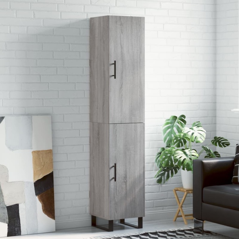 vidaXL Credenza Grigio Sonoma 34,5x34x180 cm in Legno Multistrato vidaXL Credenza Grigio Sonoma 34,5x34x180 cm in Legno Multistrato