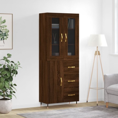 vidaXL Credenza Rovere Marrone 69,5x34x180 cm in Legno Multistrato
