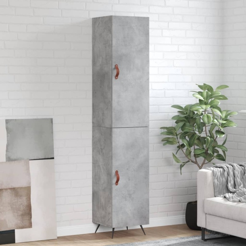 vidaXL Credenza Grigio Cemento 34,5x34x180 cm in Legno Multistrato vidaXL Credenza Grigio Cemento 34,5x34x180 cm in Legno Multistrato