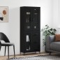 vidaXL Credenza Nera 69,5x34x180 cm in Legno Multistrato vidaXL Credenza Nera 69,5x34x180 cm in Legno Multistrato