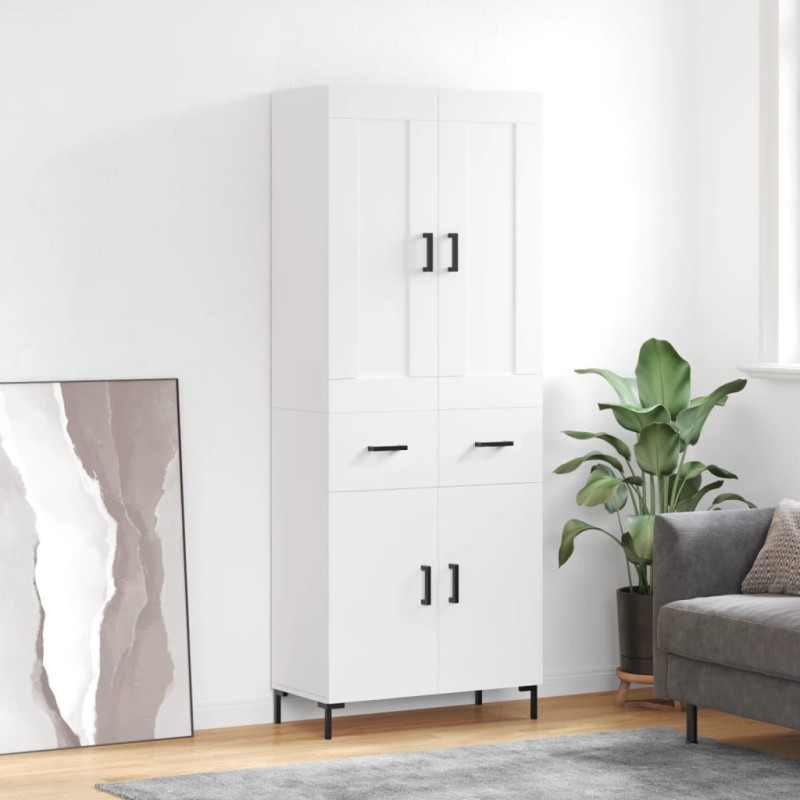vidaXL Credenza Bianca 69,5x34x180 cm in Legno Multistrato vidaXL Credenza Bianca 69,5x34x180 cm in Legno Multistrato