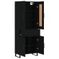 vidaXL Credenza Nera 69,5x34x180 cm in Legno Multistrato vidaXL Credenza Nera 69,5x34x180 cm in Legno Multistrato