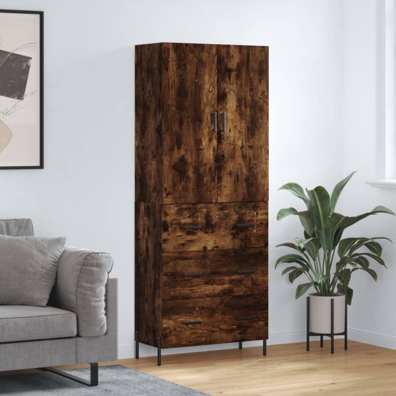 vidaXL Credenza Rovere Fumo 69,5x34x180 cm in Legno Multistrato vidaXL Credenza Rovere Fumo 69,5x34x180 cm in Legno Multistrato