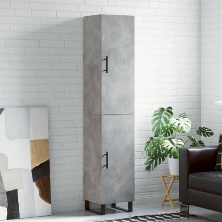 vidaXL Credenza Grigio Cemento 34,5x34x180 cm in Legno Multistrato