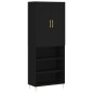 vidaXL Credenza Nera 69,5x34x180 cm in Legno Multistrato vidaXL Credenza Nera 69,5x34x180 cm in Legno Multistrato