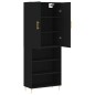 vidaXL Credenza Nera 69,5x34x180 cm in Legno Multistrato vidaXL Credenza Nera 69,5x34x180 cm in Legno Multistrato