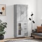 vidaXL Credenza Grigio Cemento 69,5x34x180 cm in Legno Multistrato vidaXL Credenza Grigio Cemento 69,5x34x180 cm in Legno Multistrato
