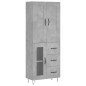 vidaXL Credenza Grigio Cemento 69,5x34x180 cm in Legno Multistrato vidaXL Credenza Grigio Cemento 69,5x34x180 cm in Legno Multistrato