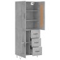 vidaXL Credenza Grigio Cemento 69,5x34x180 cm in Legno Multistrato vidaXL Credenza Grigio Cemento 69,5x34x180 cm in Legno Multistrato