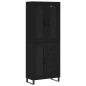 vidaXL Credenza Nera 69,5x34x180 cm in Legno Multistrato vidaXL Credenza Nera 69,5x34x180 cm in Legno Multistrato