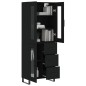 vidaXL Credenza Nera 69,5x34x180 cm in Legno Multistrato vidaXL Credenza Nera 69,5x34x180 cm in Legno Multistrato