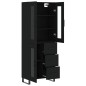 vidaXL Credenza Nera 69,5x34x180 cm in Legno Multistrato vidaXL Credenza Nera 69,5x34x180 cm in Legno Multistrato