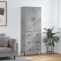 vidaXL Credenza Grigio Cemento 69,5x34x180 cm in Legno Multistrato vidaXL Credenza Grigio Cemento 69,5x34x180 cm in Legno Multistrato