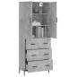 vidaXL Credenza Grigio Cemento 69,5x34x180 cm in Legno Multistrato vidaXL Credenza Grigio Cemento 69,5x34x180 cm in Legno Multistrato
