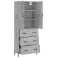 vidaXL Credenza Grigio Cemento 69,5x34x180 cm in Legno Multistrato vidaXL Credenza Grigio Cemento 69,5x34x180 cm in Legno Multistrato