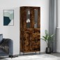 vidaXL Credenza Rovere Fumo 69,5x34x180 cm in Legno Multistrato vidaXL Credenza Rovere Fumo 69,5x34x180 cm in Legno Multistrato