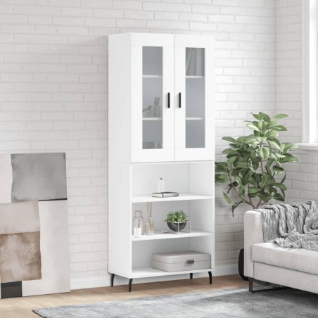 vidaXL Credenza Bianca 69,5x34x180 cm in Legno Multistrato