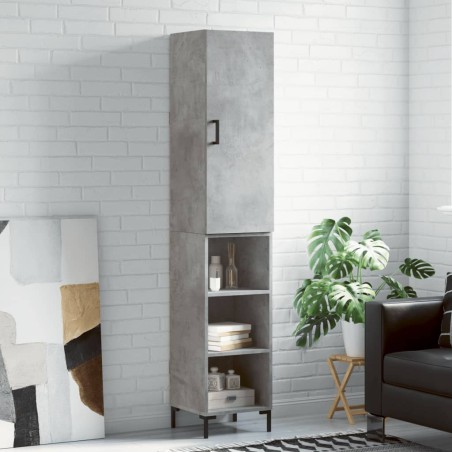 vidaXL Credenza Grigio Cemento 34,5x34x180 cm in Legno Multistrato
