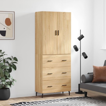vidaXL Credenza Rovere Sonoma 69,5x34x180 cm in Legno Multistrato