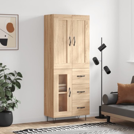 vidaXL Credenza Rovere Sonoma 69,5x34x180 cm in Legno Multistrato