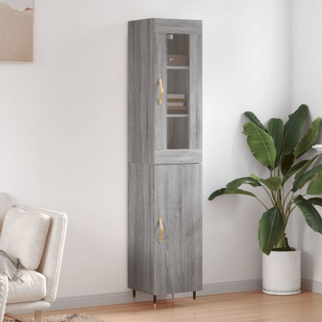 vidaXL Credenza Grigio Sonoma 34,5x34x180 cm in Legno Multistrato