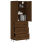 vidaXL Credenza Rovere Marrone 69,5x34x180 cm in Legno Multistrato vidaXL Credenza Rovere Marrone 69,5x34x180 cm in Legno Multistrato