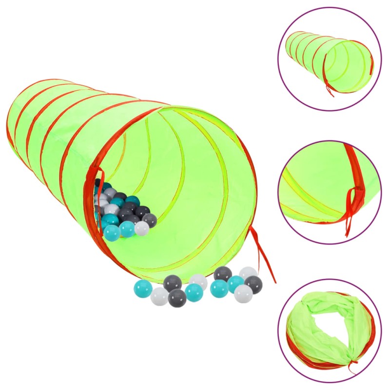 Tunnel da Gioco per Bambini 250 Palline Verde 175 cm Poliestere Tunnel da Gioco per Bambini 250 Palline Verde 175 cm Poliestere