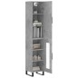 vidaXL Credenza Grigio Cemento 34,5x34x180 cm in Legno Multistrato vidaXL Credenza Grigio Cemento 34,5x34x180 cm in Legno Multistrato