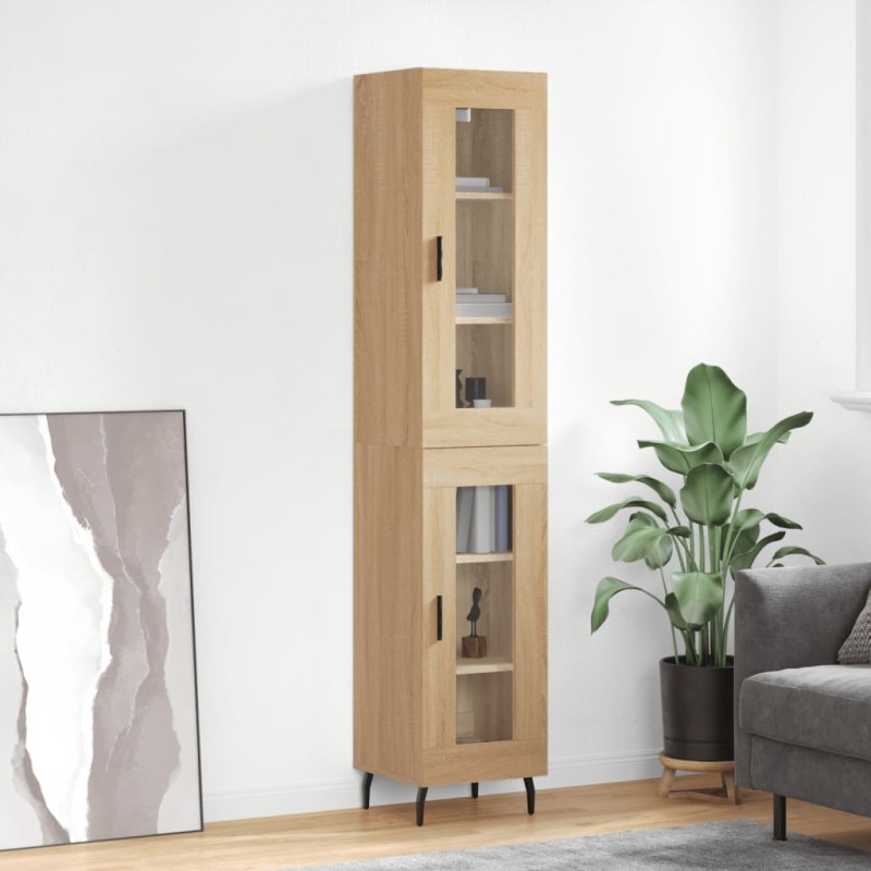 vidaXL Credenza Rovere Sonoma 34,5x34x180 cm in Legno Multistrato vidaXL Credenza Rovere Sonoma 34,5x34x180 cm in Legno Multistrato