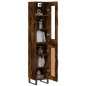 vidaXL Credenza Rovere Fumo 34,5x34x180 cm in Legno Multistrato vidaXL Credenza Rovere Fumo 34,5x34x180 cm in Legno Multistrato