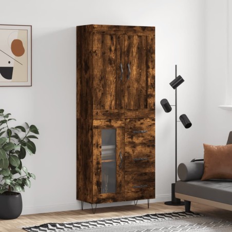 vidaXL Credenza Rovere Fumo  69,5x34x180 cm in Legno Multistrato