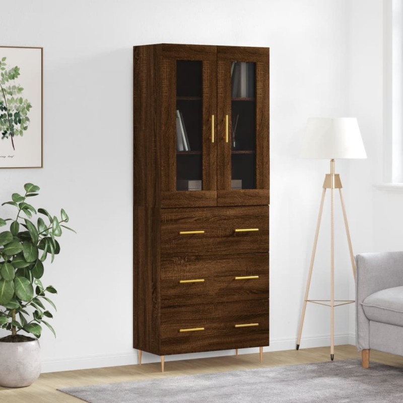 vidaXL Credenza Rovere Marrone 69,5x34x180 cm in Legno Multistrato vidaXL Credenza Rovere Marrone 69,5x34x180 cm in Legno Multistrato