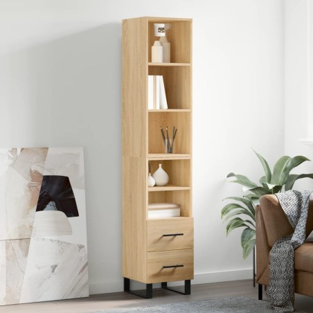 vidaXL Credenza Rovere Sonoma 34,5x34x180 cm in Legno Multistrato