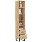 vidaXL Credenza Rovere Sonoma 34,5x34x180 cm in Legno Multistrato