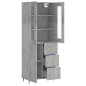 vidaXL Credenza Grigio Cemento 69,5x34x180 cm in Legno Multistrato vidaXL Credenza Grigio Cemento 69,5x34x180 cm in Legno Multistrato
