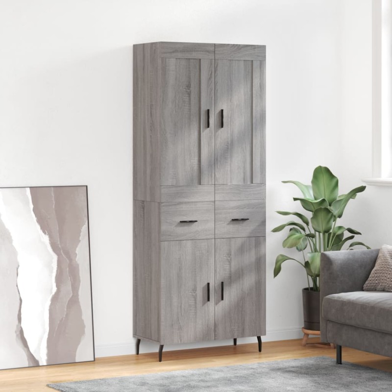 vidaXL Credenza Grigio Sonoma 69,5x34x180 cm in Legno Multistrato vidaXL Credenza Grigio Sonoma 69,5x34x180 cm in Legno Multistrato