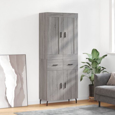 vidaXL Credenza Grigio Sonoma 69,5x34x180 cm in Legno Multistrato