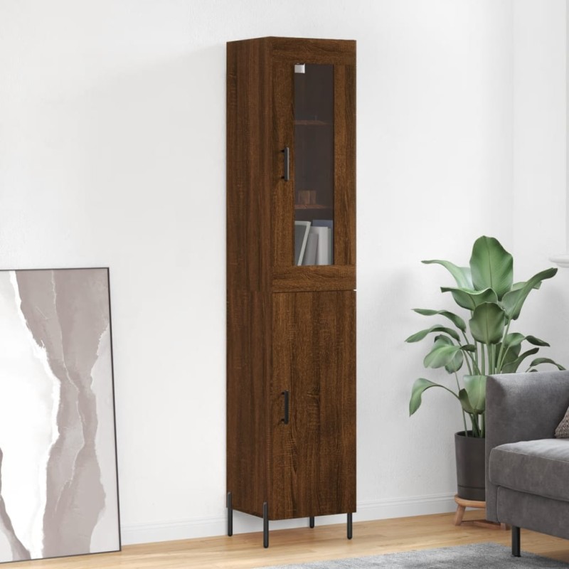 vidaXL Credenza Rovere Marrone 34,5x34x180 cm in Legno Multistrato vidaXL Credenza Rovere Marrone 34,5x34x180 cm in Legno Multistrato