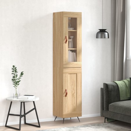 vidaXL Credenza Rovere Sonoma 34,5x34x180 cm in Legno Multistrato