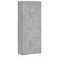vidaXL Credenza Grigio Cemento 69,5x34x180 cm in Legno Multistrato vidaXL Credenza Grigio Cemento 69,5x34x180 cm in Legno Multistrato