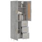 vidaXL Credenza Grigio Cemento 69,5x34x180 cm in Legno Multistrato vidaXL Credenza Grigio Cemento 69,5x34x180 cm in Legno Multistrato