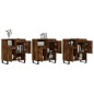 vidaXL Credenze 3 pz Rovere Fumo in Legno Multistrato
