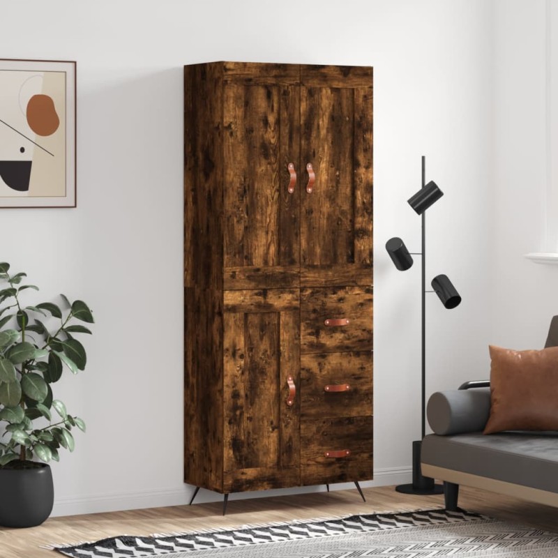 vidaXL Credenza Rovere Fumo 69,5x34x180 cm in Legno Multistrato vidaXL Credenza Rovere Fumo 69,5x34x180 cm in Legno Multistrato