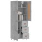 vidaXL Credenza Grigio Cemento 69,5x34x180 cm in Legno Multistrato vidaXL Credenza Grigio Cemento 69,5x34x180 cm in Legno Multistrato