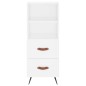 vidaXL Credenza Bianca 34,5x34x180 cm in Legno Multistrato vidaXL Credenza Bianca 34,5x34x180 cm in Legno Multistrato