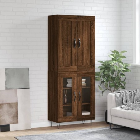 vidaXL Credenza Rovere Marrone 69,5x34x180 cm in Legno Multistrato