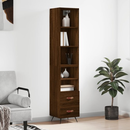 vidaXL Credenza Rovere Marrone 34,5x34x180 cm in Legno Multistrato