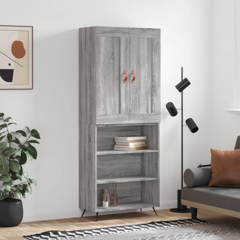 vidaXL Credenza Grigio Sonoma 69,5x34x180 cm in Legno Multistrato vidaXL Credenza Grigio Sonoma 69,5x34x180 cm in Legno Multistrato
