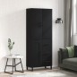 vidaXL Credenza Nera 69,5x34x180 cm in Legno Multistrato vidaXL Credenza Nera 69,5x34x180 cm in Legno Multistrato